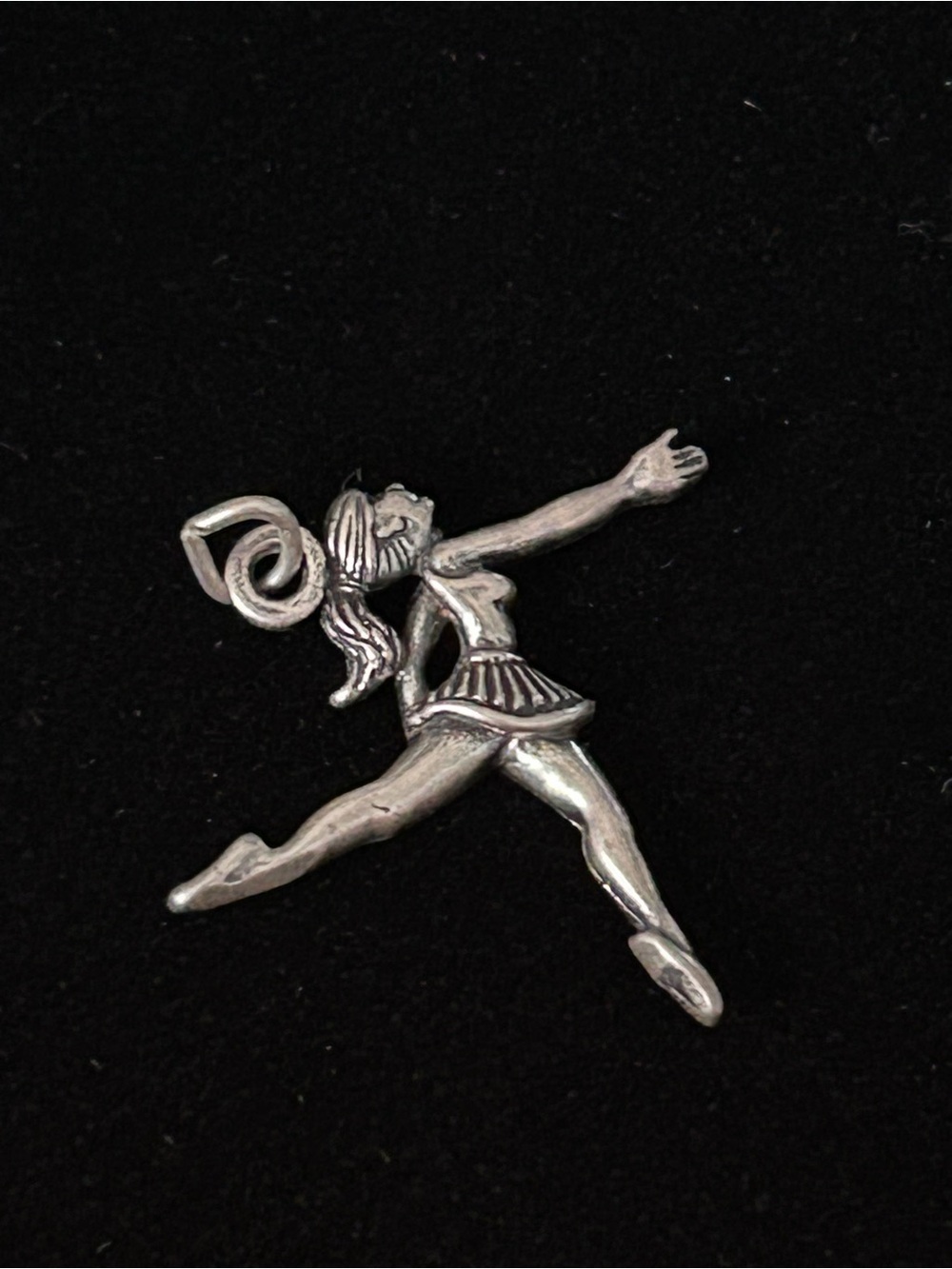925 silver 1960s cheerleading charm